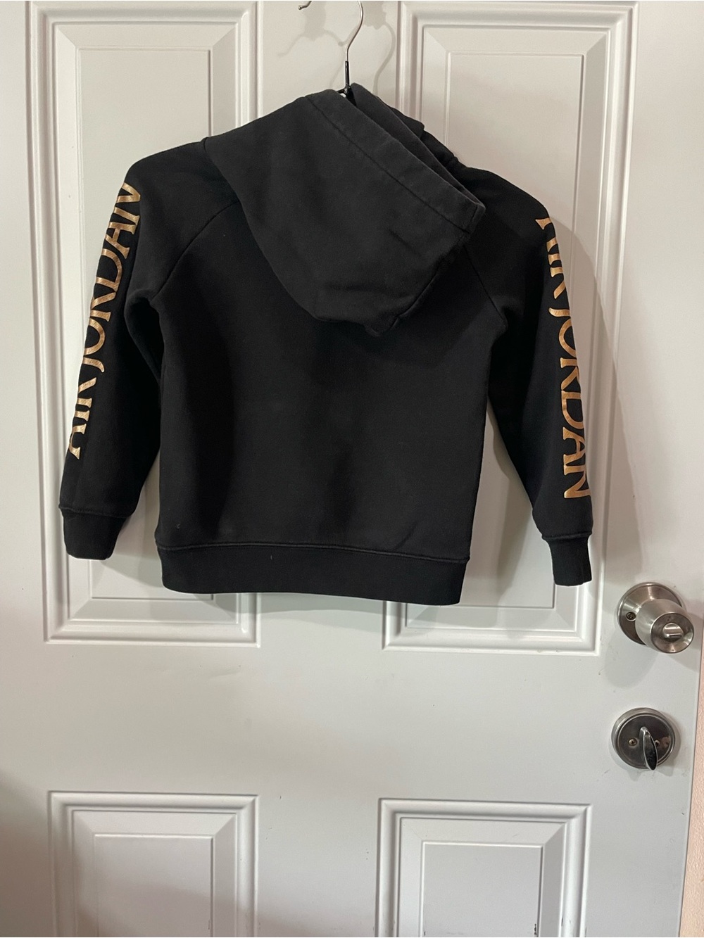 Nike Kids Black Hoodie with Gold Nike Air Jumpman Graphics - Picture 2 of 2